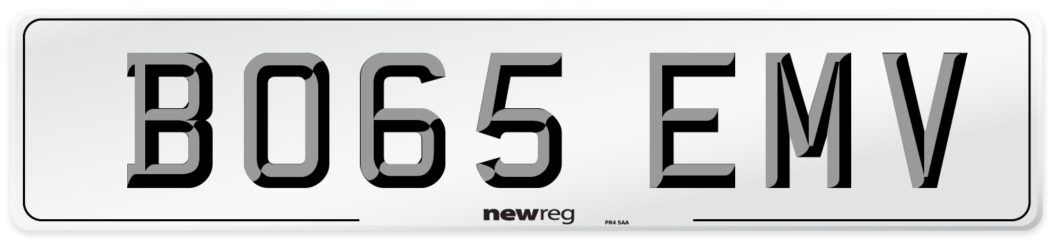 BO65 EMV Number Plate from New Reg
